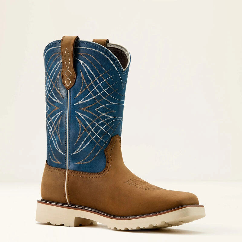 Ariat Activator: Bota Vaquera Impermeable para Hombre, Marrón y Azul, Estilo Auténtico, Trabajo Duro, ¡Atrévete!