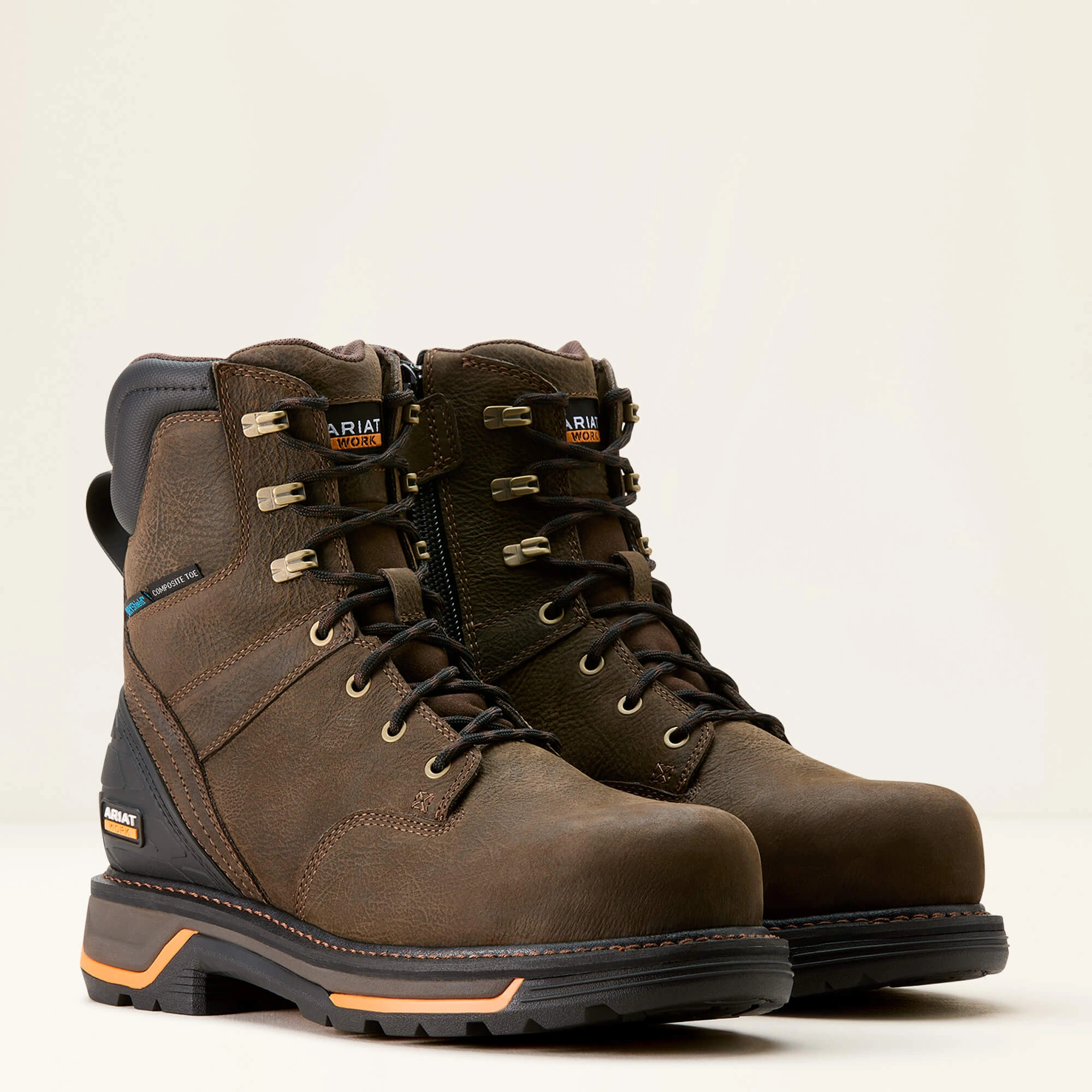 Ariat Big Rig: Botas de trabajo impermeables y robustas para hombres, café, con puntera composite y estilo insuperable.